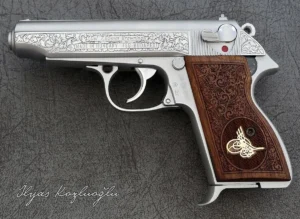 Alman Browning 7.65 Yanaklar Gravür & Açık Füme Titanyum