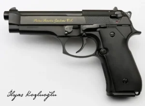 Beretta 92 FS – Mat Siyah Krom Kaplama – Yaldızlı Yazı