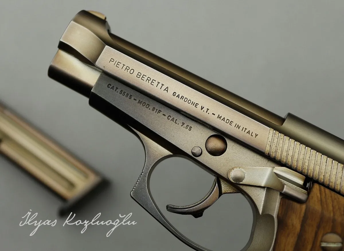 Beretta Mod. 81F Cal. 7,65 – Açık Füme Titanyum Kaplama Detay 2