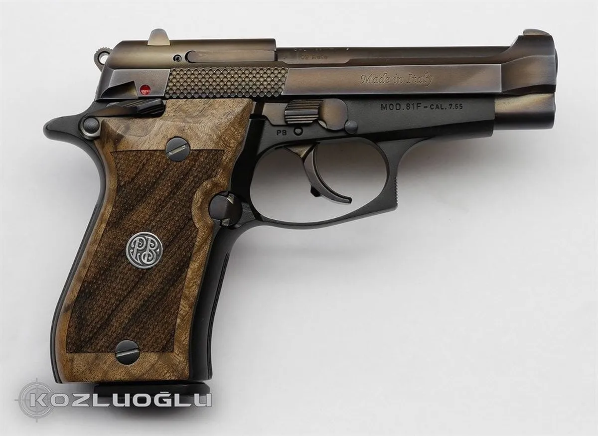 Beretta MOD81F Yanık Füme Titanyum – 3D Kertik Gravür Detay 2