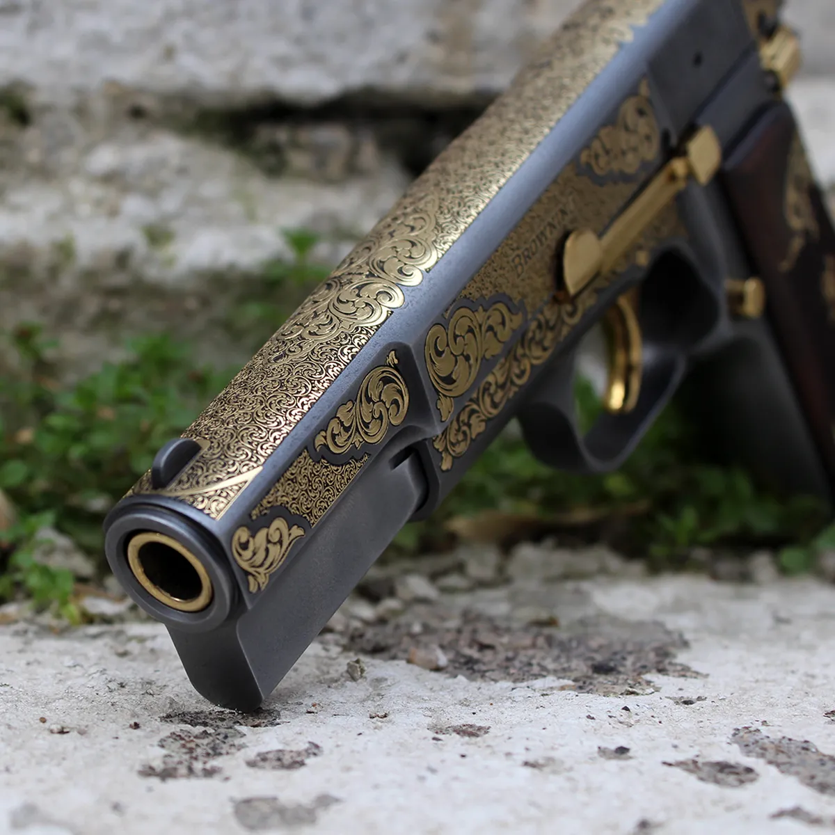 Browning 245 Sarı Titanyum Gravür & Füme Kaplama Detay 4