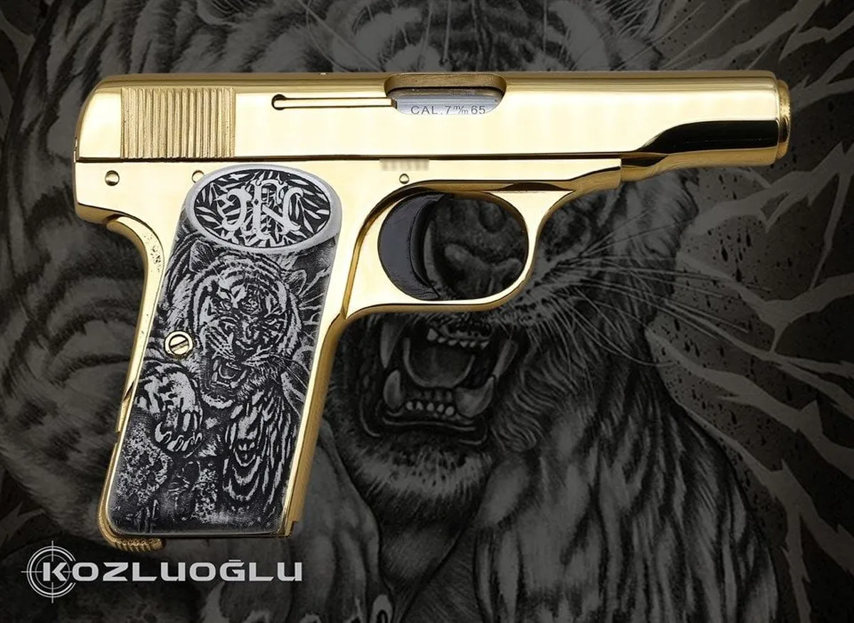 Browning 7.65 Altın Kaplama Detay 2