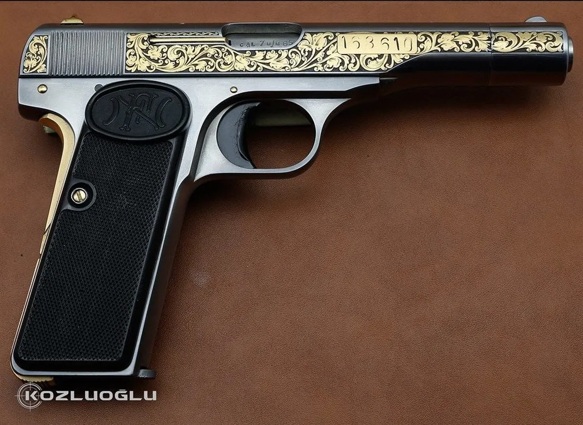Browning 7.65 Uzun Belçika Gravür Detay 2