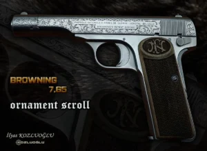 Browning 7.65 Uzun Belçika Yanaklar Gravür &Titanyum Kaplama