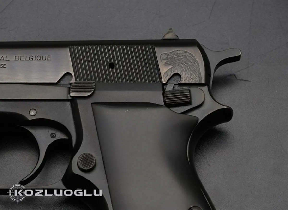Browning HI Power Özel Harekat-Kartal & Siyah Meneviş Kaplama Detay 4