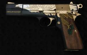 Browning – Mat Siyah Krom & Sarı Titanyum Kaplama – Old Glory Kartal Gravür