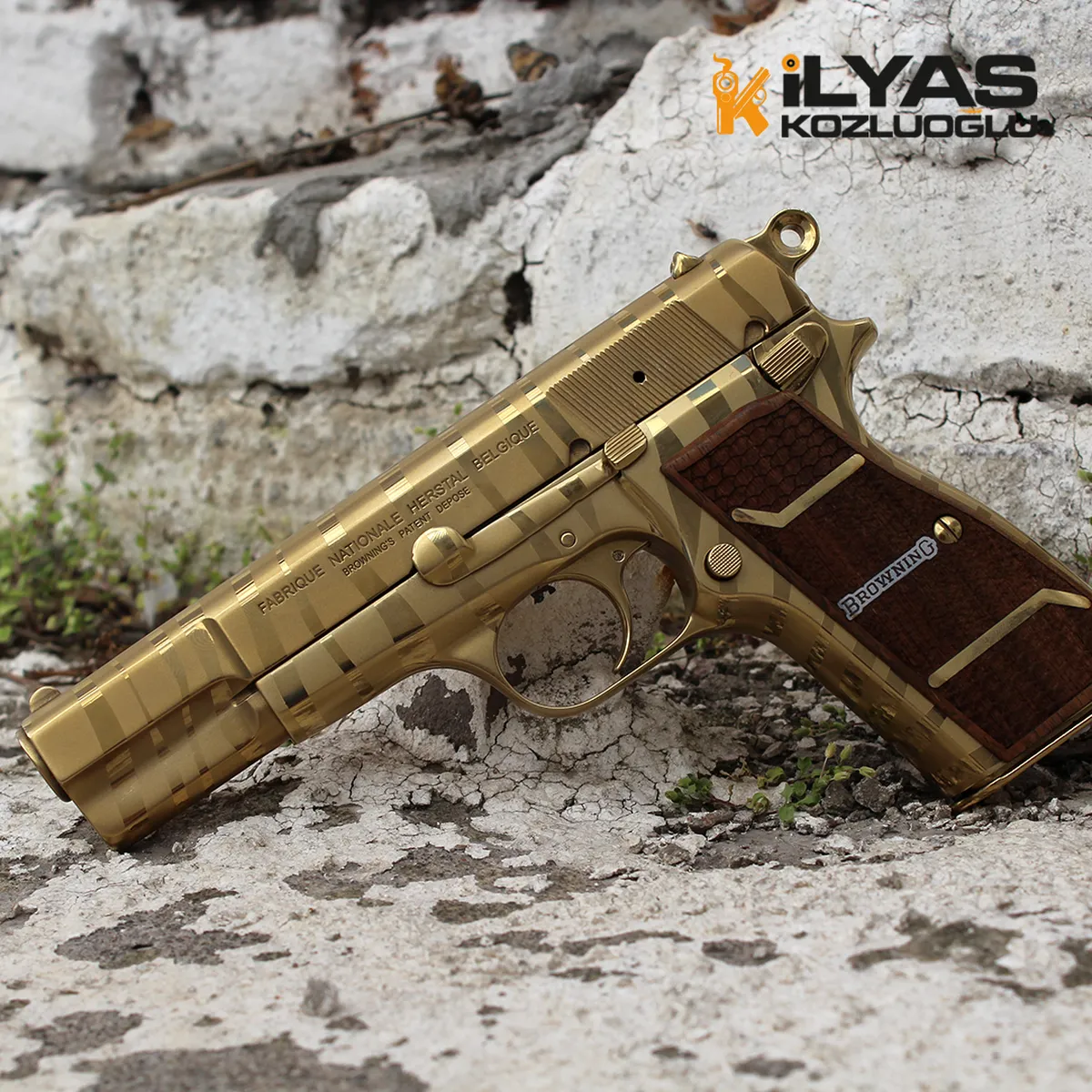 Browning Zebra Desenli Altın Kaplama