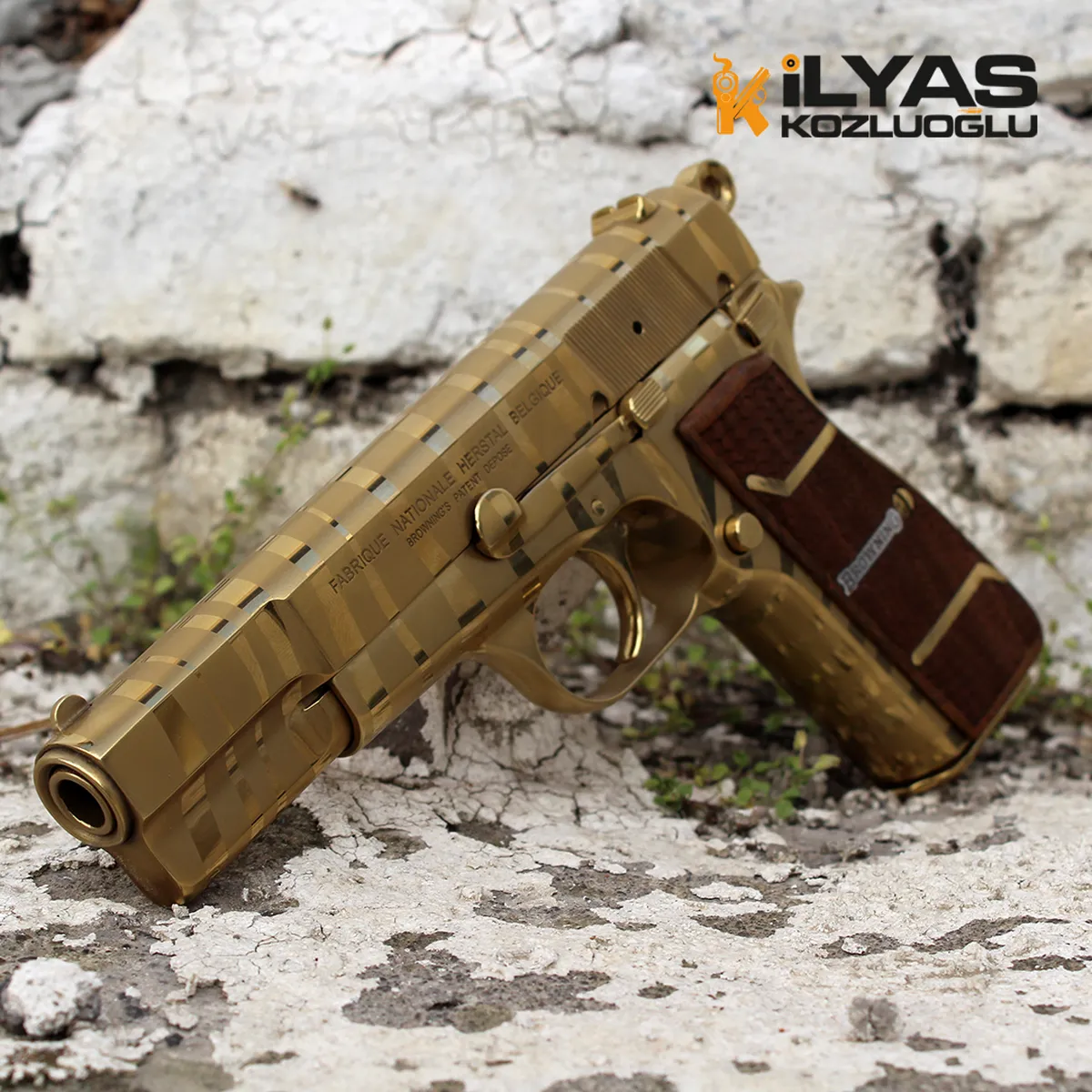 Browning Zebra Desenli Altın Kaplama Detay 5