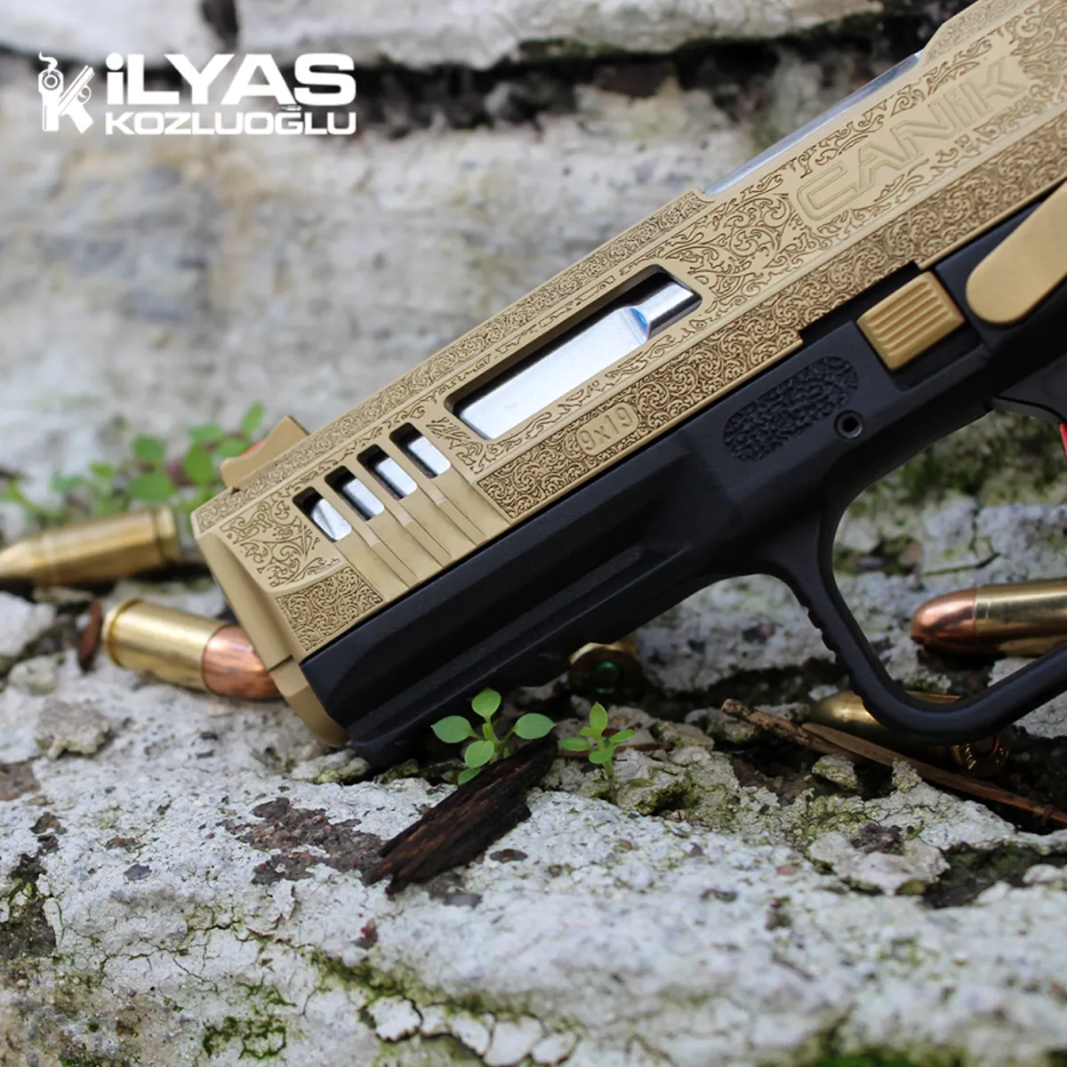 Canik TP9 Sarı Renk Kaplama & Gravür Detay 4