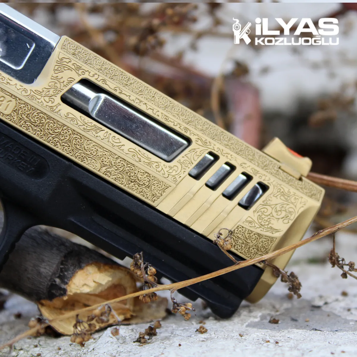 Canik TP9 Sarı Renk Kaplama & Gravür Detay 5