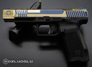 Canik TP9 SFX Parlak Sarı Titanyum & Mavi Kaplama – Fenerbahçe Gravür Çalışması