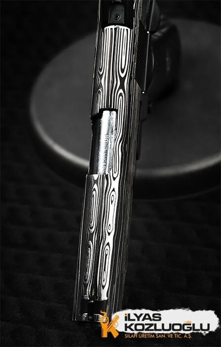 Colt 1911 Damascus Desen Gravür & Krom Kaplama Detay 4