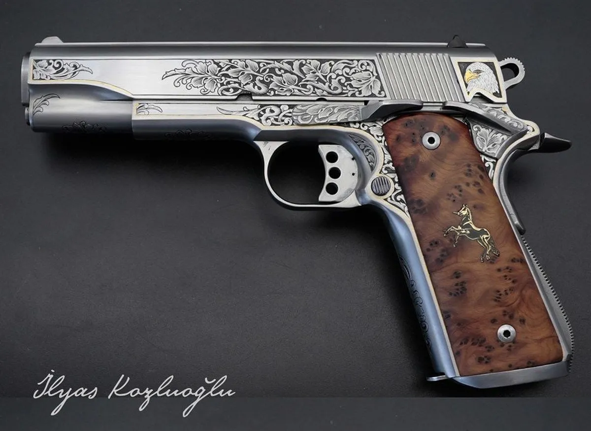 Colt 1911 Kartal – Gravür Desen