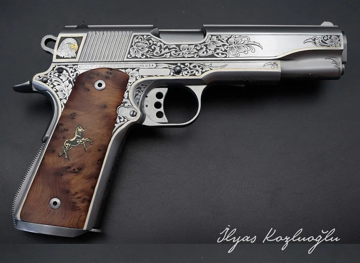 Colt 1911 Kartal – Gravür Desen Detay 2