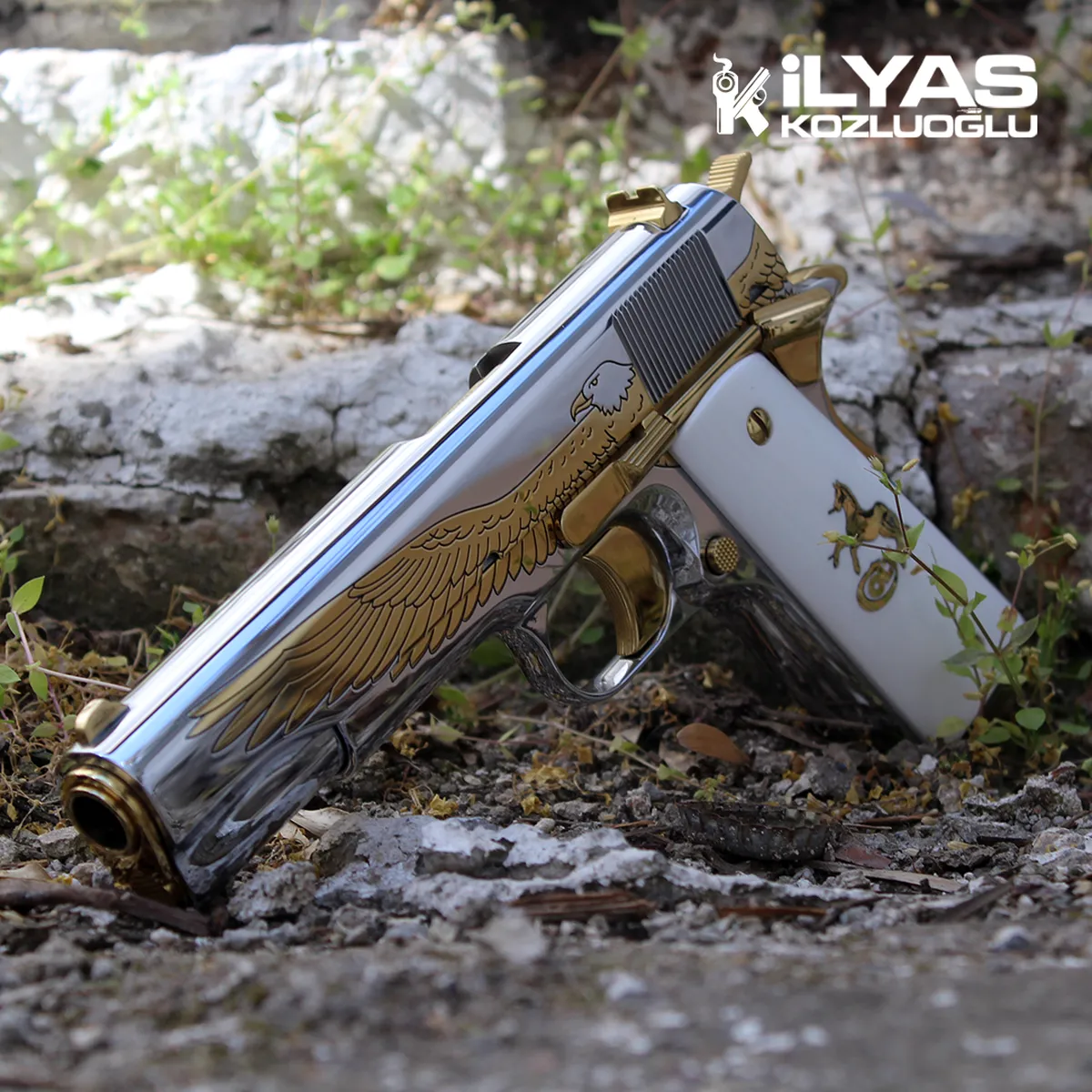 Colt 1911 Kartal Gravür & Titanyum Kaplama Detay 4