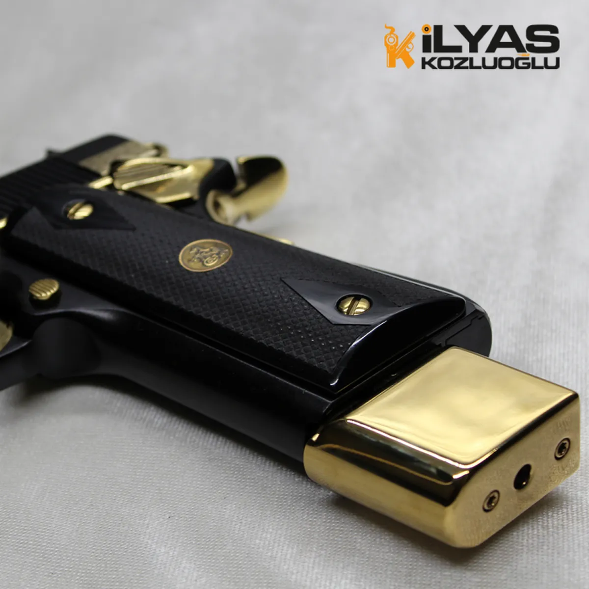 Colt 1911 Mat Siyah Kaplama & Kartal Gravür Detay 2