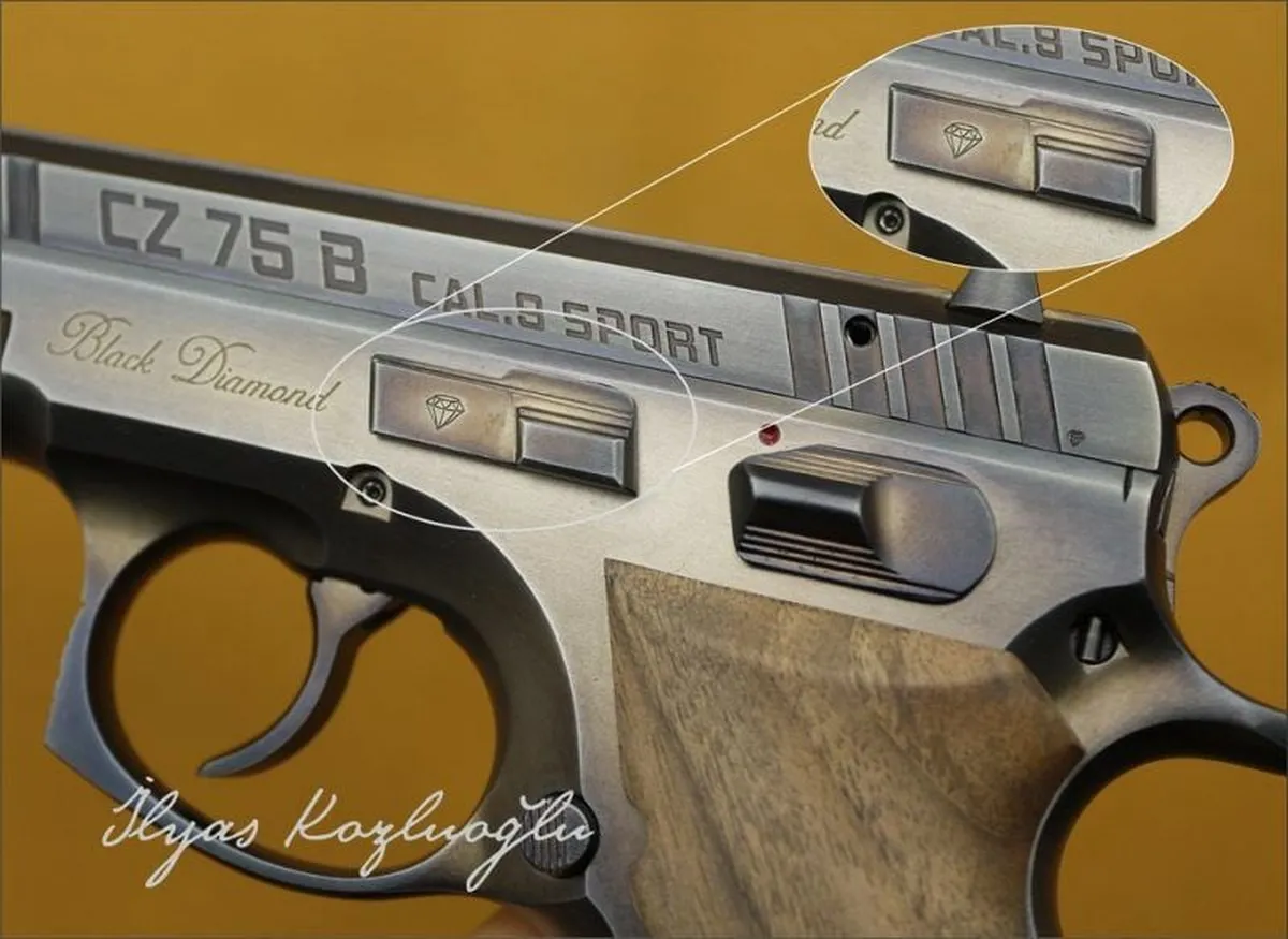 CZ 75B Black Diamond Açık Yanık Füme Detay 3
