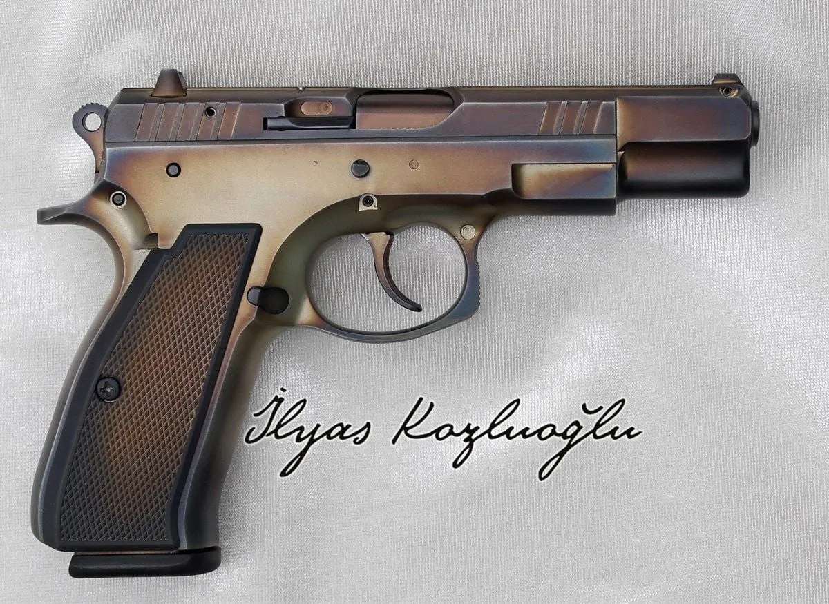 CZ 75B Black Diamond Yanık Füme Titanyum Kaplama Detay 2