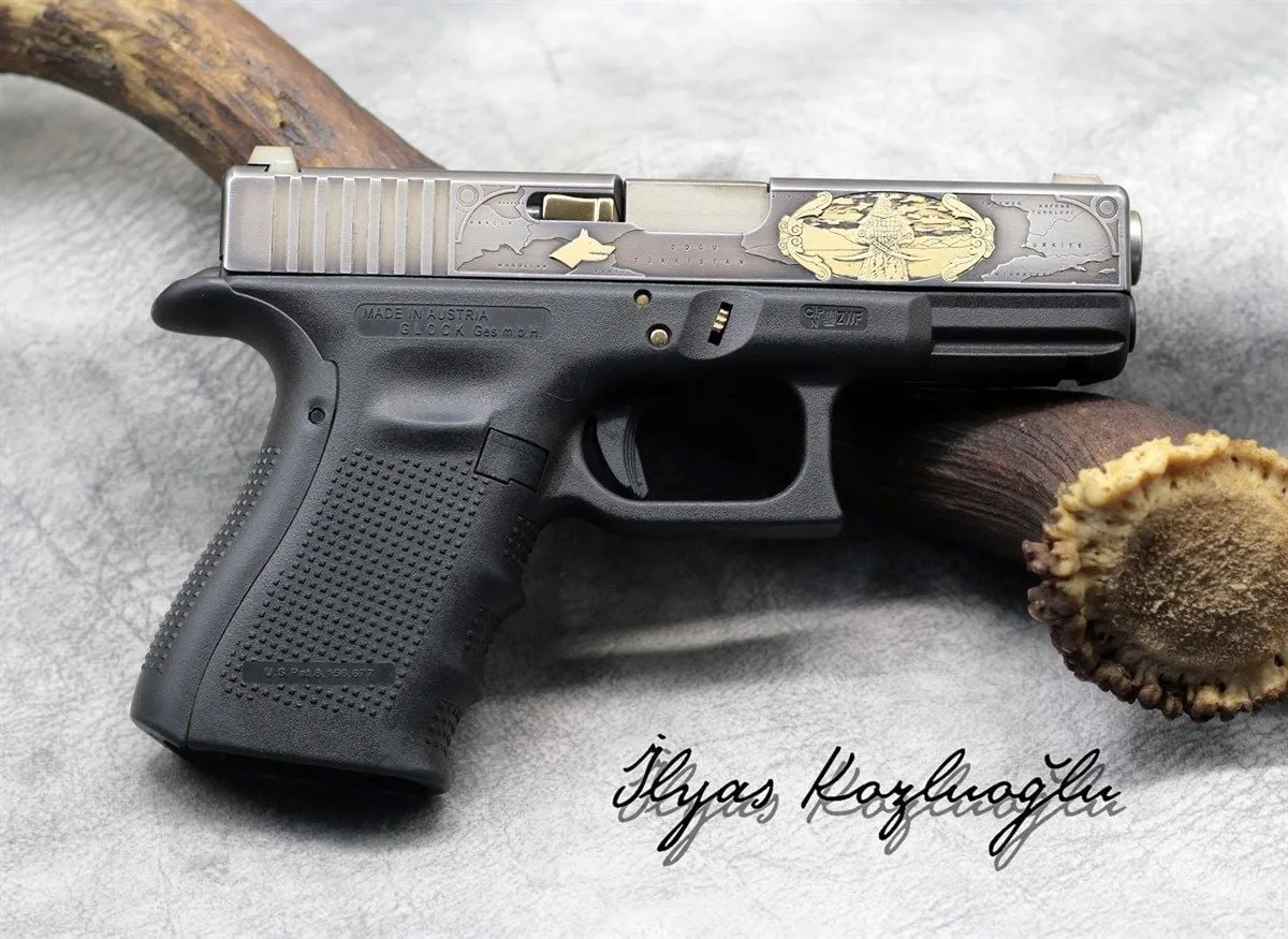 Glock 19 Gen4 Büyük Turan Devleti Yanık Füme Detay 2