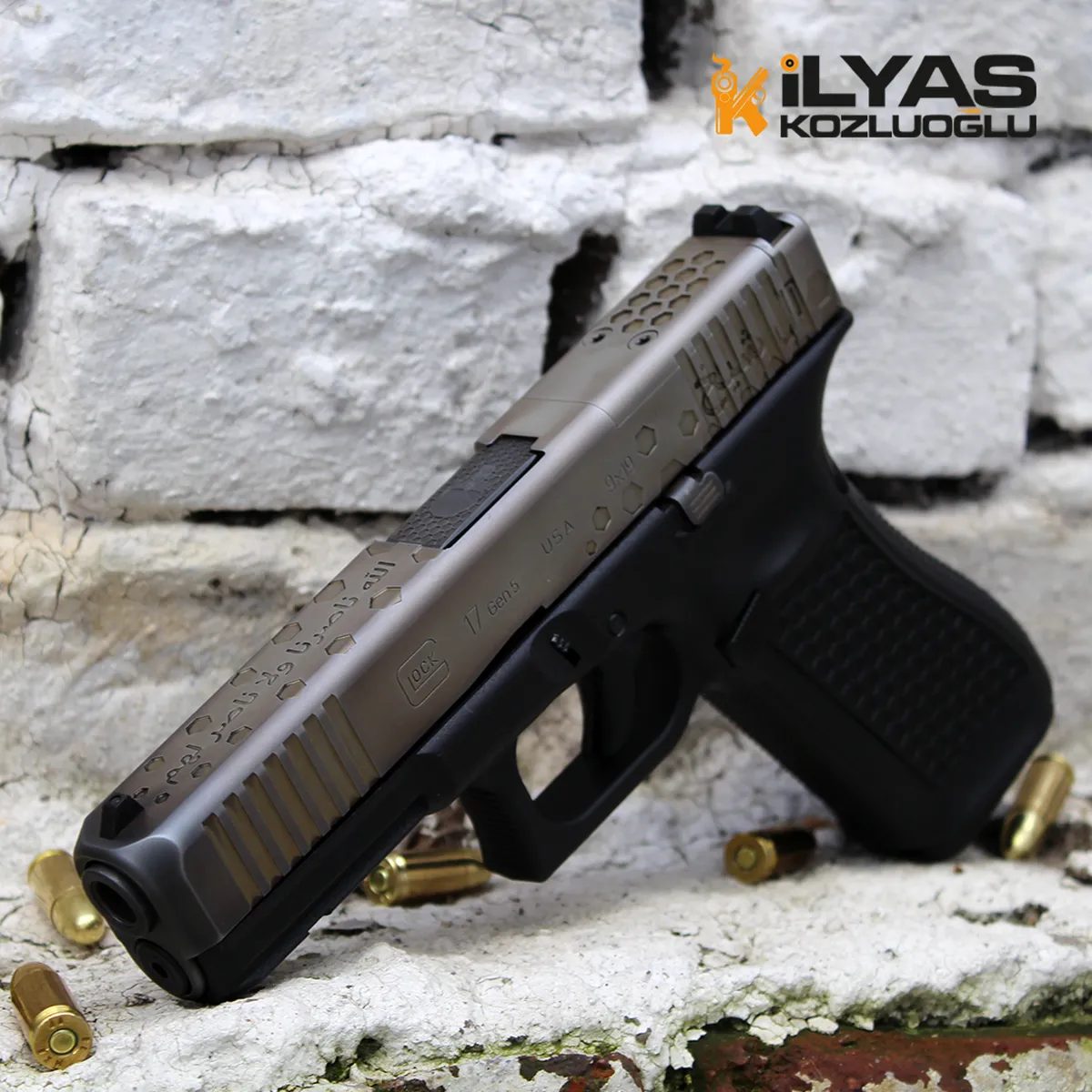Glock Gen 5 Yanık Füme Kaplama & Gravür Detay 6