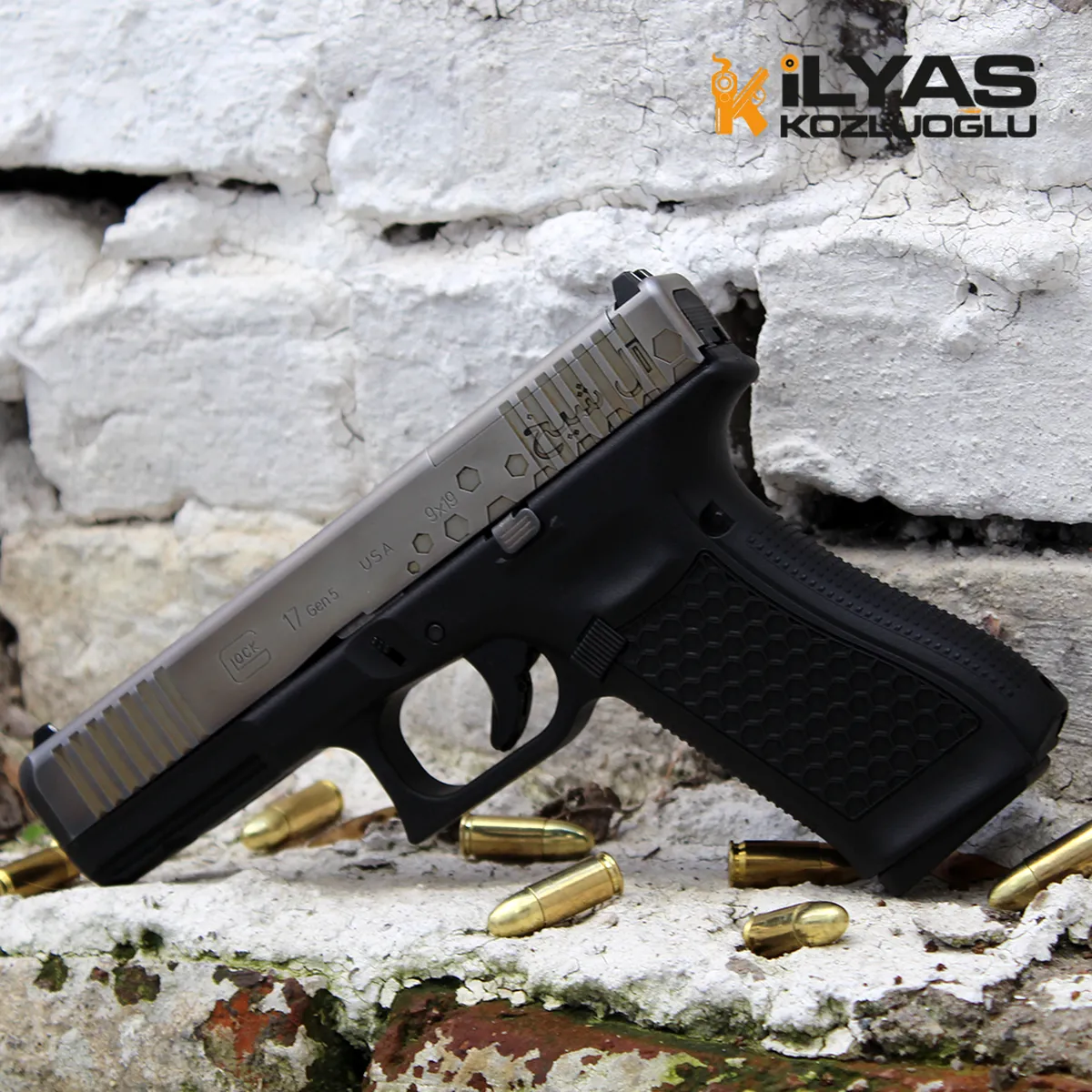 Glock Gen 5 Yanık Füme Kaplama & Gravür Detay 7
