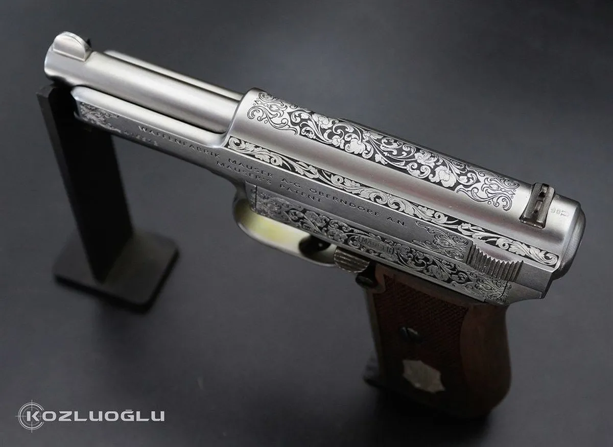 Mauser 7.65 Titanyum Kaplama & Ful Gravür Desen Detay 2