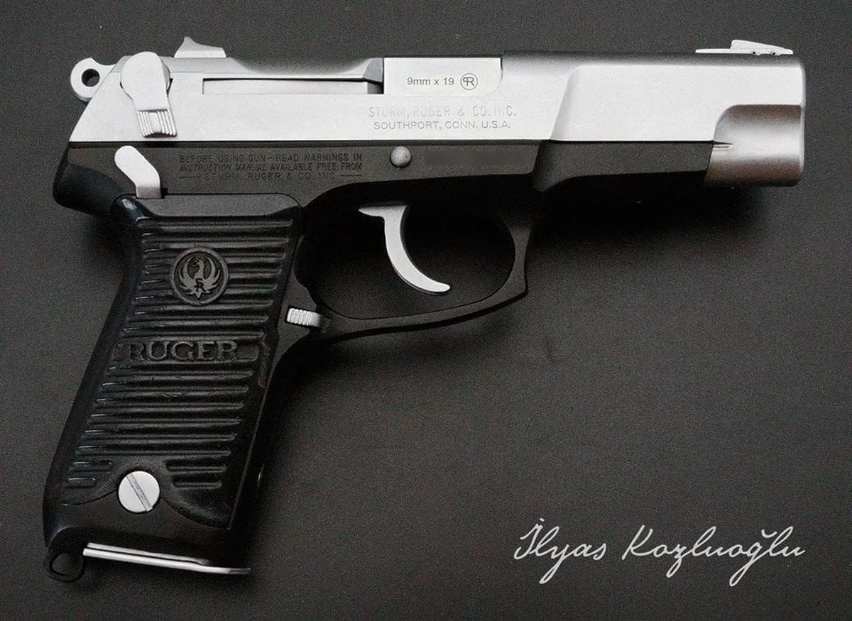 Ruger P85 Beyaz Krom Kaplama Detay 2