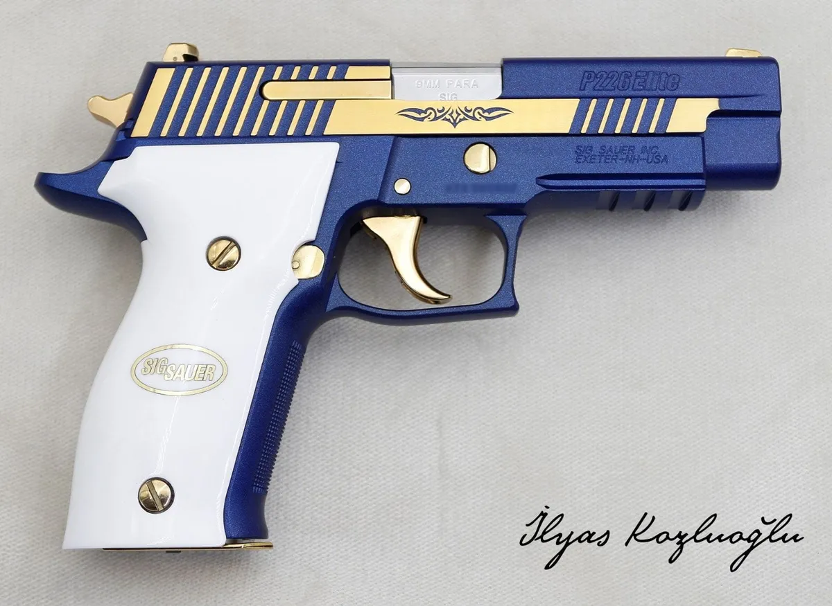 SigSauer P226 Elite Mavi Kaplama Detay 2