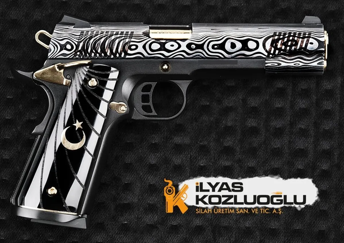 Tisaş ZIG M1911 Damascus Desen Gravür & Titanyum Kaplama Detay 2