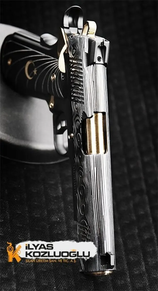 Tisaş ZIG M1911 Damascus Desen Gravür & Titanyum Kaplama Detay 3