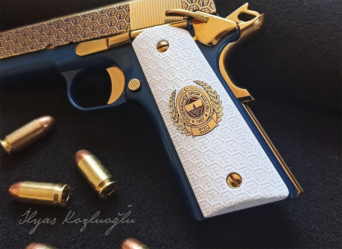 Tisaş ZIG M1911 Fenerbahçe FB desen & Titanyum ve Mavi Kaplama Detay 2