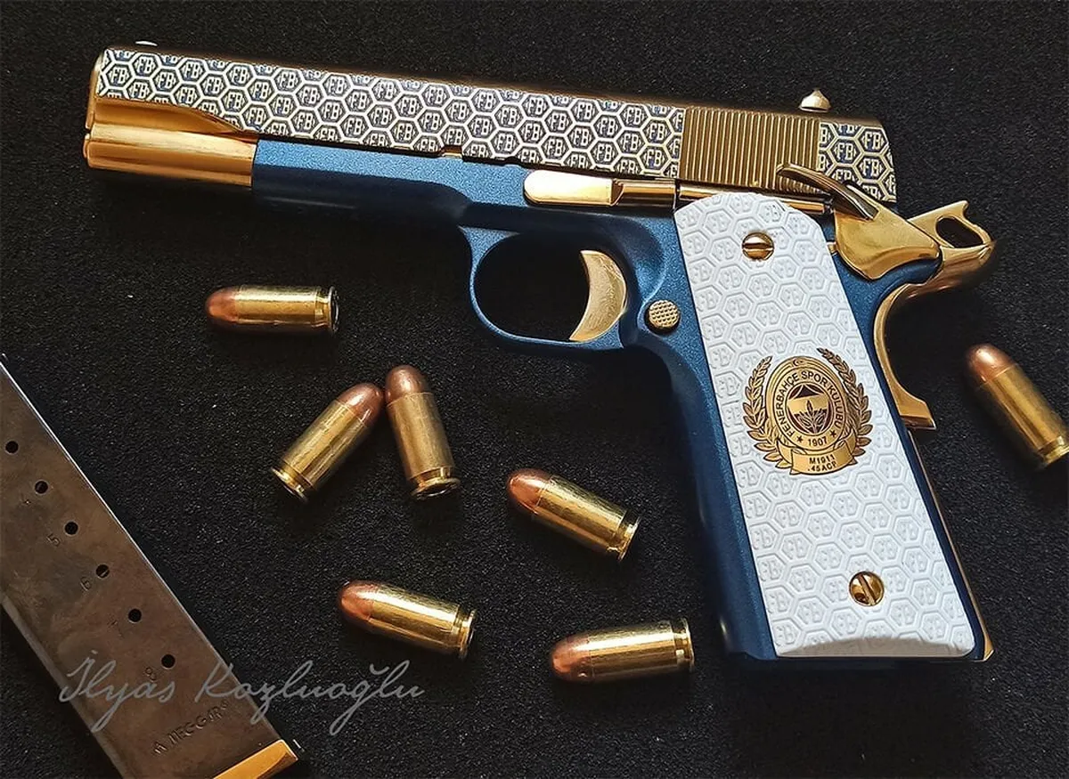 Tisaş ZIG M1911 Fenerbahçe FB desen & Titanyum ve Mavi Kaplama Detay 3